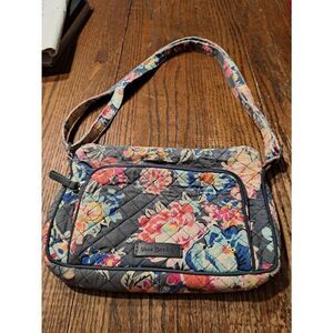 Vera Bradley Quilted Floral Purse Bag Gray Blue Pink Peach Fixer Upper READ